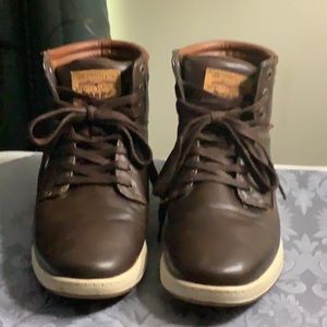 Levi’s Men’s Fletcher Burnish II High-Top Lace Up Faux Leather Boots